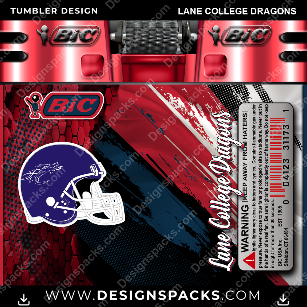 College Sport BIC Lighter Lane College Dragons NCAA College Sport Tumbler Digital Wrap Design Download