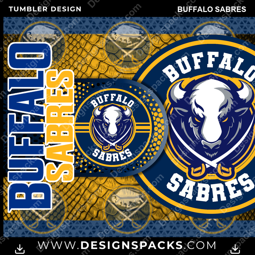 Hockey Hyper Buffalo Sabres Tumbler Digital Wrap Design