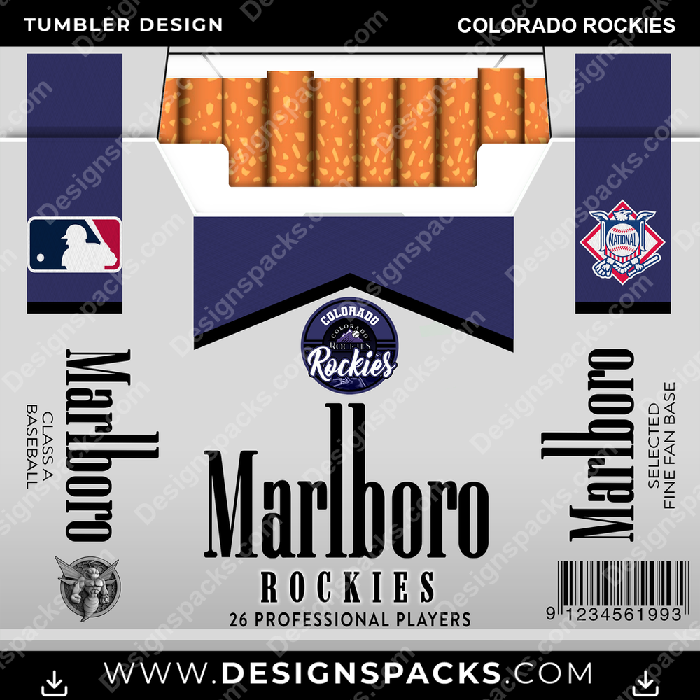 Baseball Marlboro Colorado Rockies Tumbler Digital Wrap Design