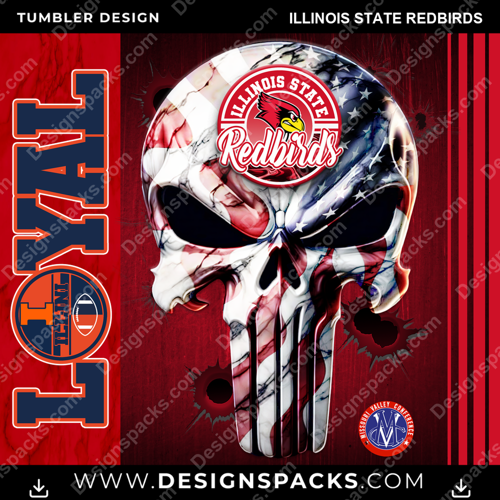 College Sport Loyal Illinois State Redbirds NCAA College Sport Tumbler Digital Wrap Design Download