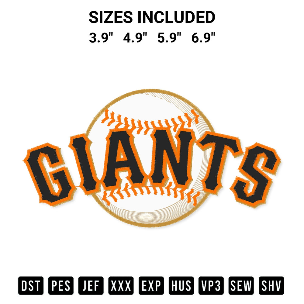 Discover the perfect addition to your crafting collection: San Francisco Giants Baseball Logo Embroidery Design embroidery file. Instantly available at Designspacks.com. Available sizes: 3.9", 4.9", 5.9", 6.9".