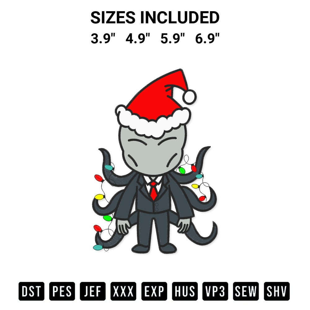 Discover the perfect addition to your crafting collection: Chibi Slender Man Christmas Embroidery Design embroidery file. Instantly available at Designspacks.com. Available sizes: 3.9", 4.9", 5.9", 6.9".