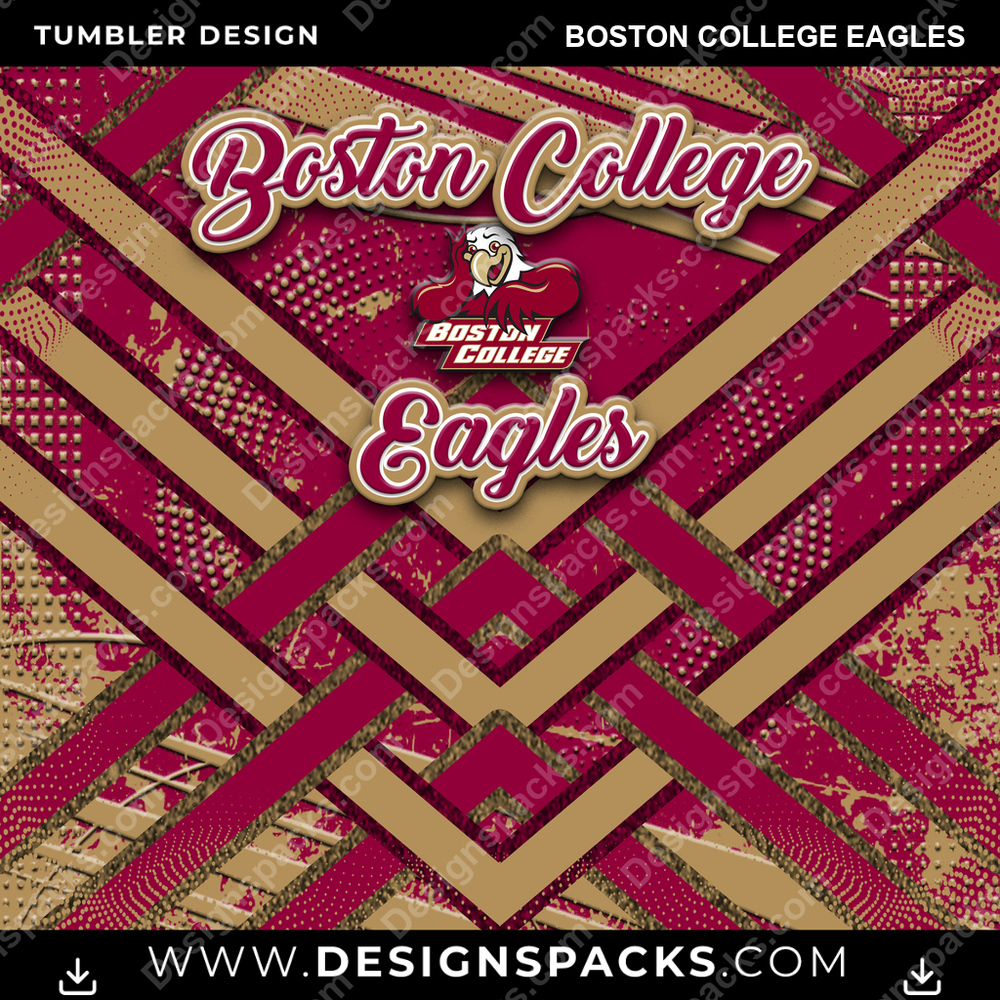 College Sport Glitter Stripe Boston College Eagles NCAA College Sport Tumbler Digital Wrap Design Download