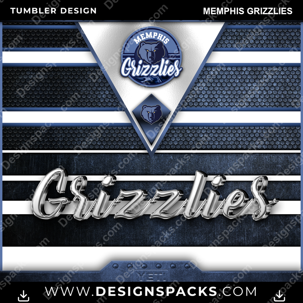Basketball YETI Memphis Grizzlies NBA Basketball Tumbler Digital Wrap Design Download