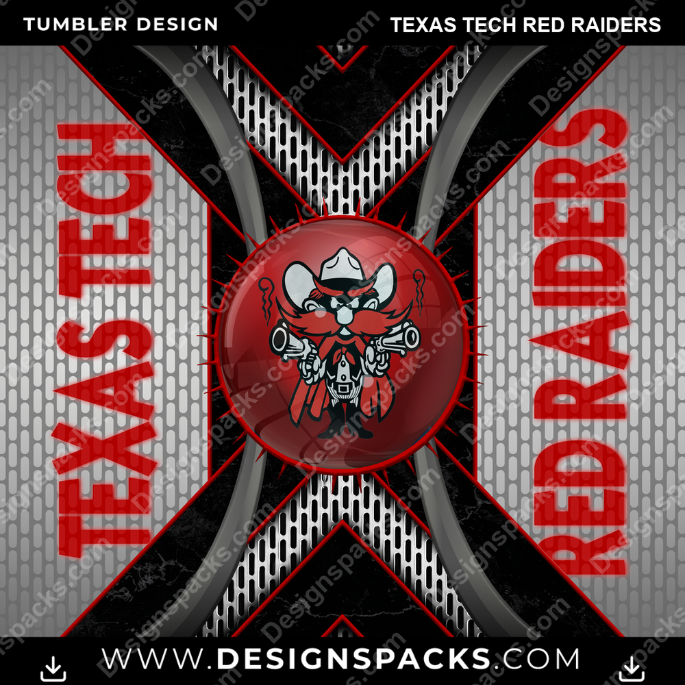 College Sport Metal Grating Texas Tech Red Raiders NCAA College Sport Tumbler Digital Wrap Design Download