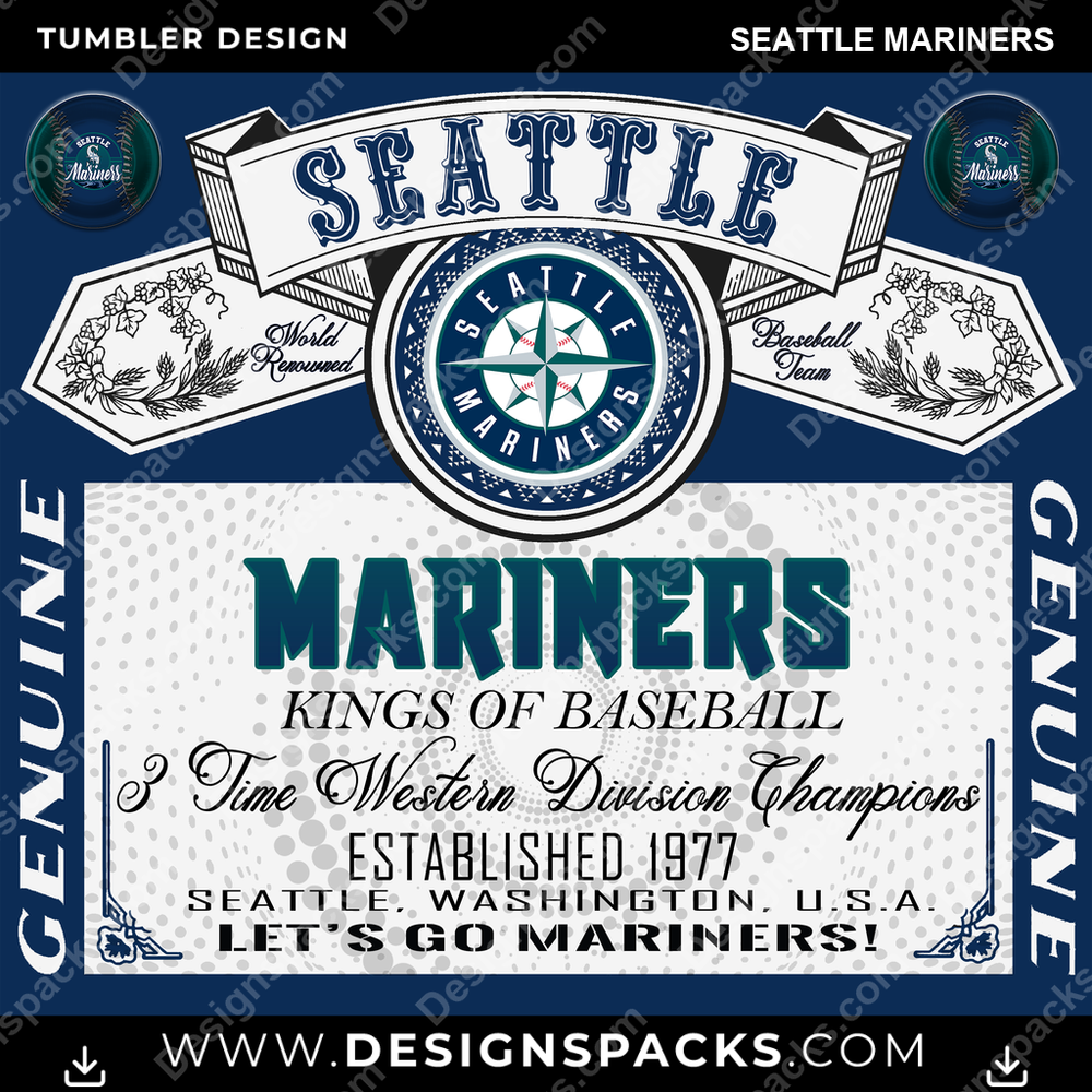 Baseball Budweiser Seattle Mariners Becher Digitales Wrap-Design
