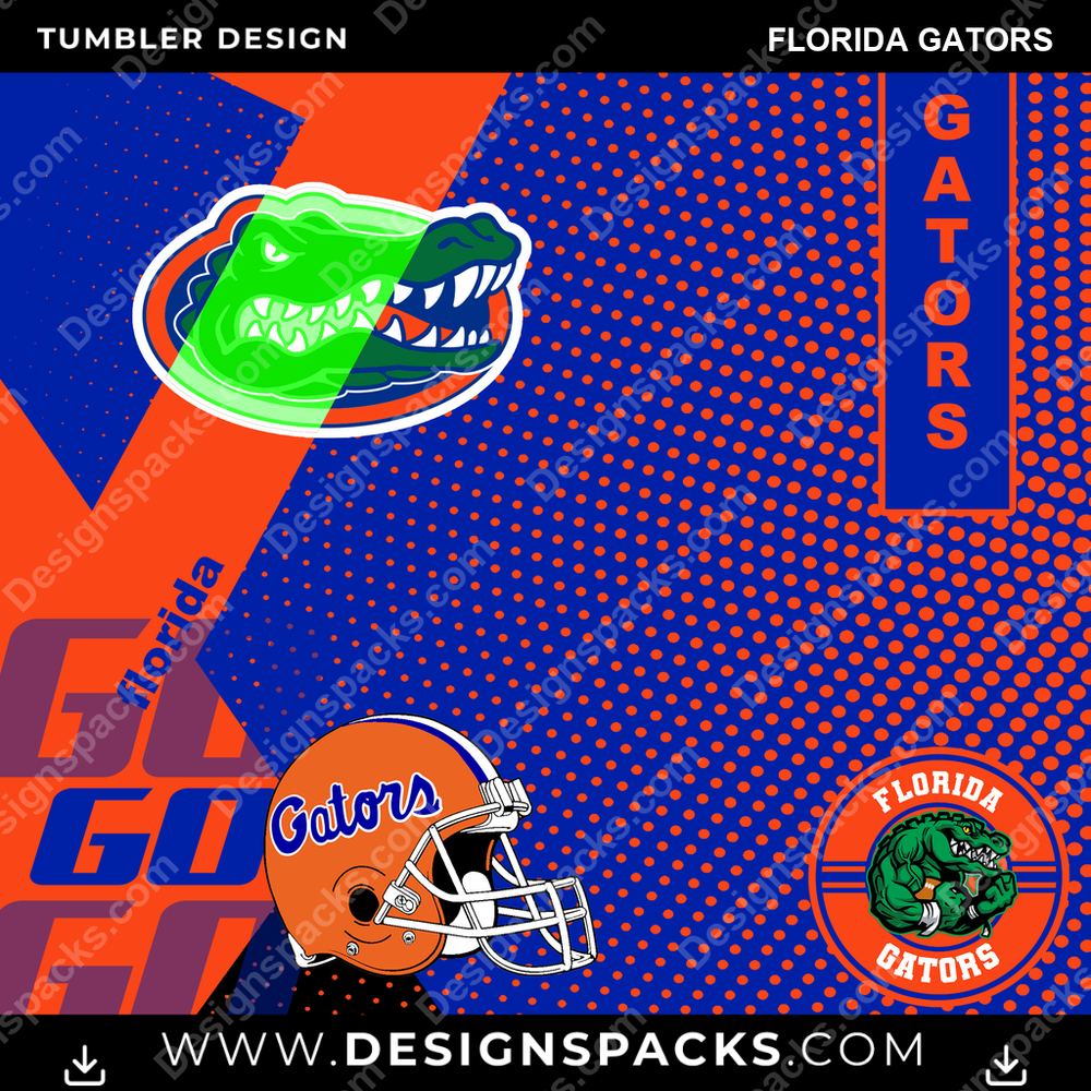 College Sport GO Florida Gators Tumbler Digital Wrap Design