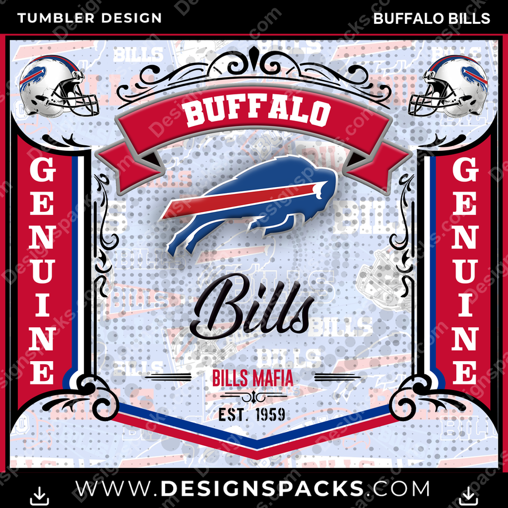 Football Bud Buffalo Bills Tumbler Digital Wrap Design