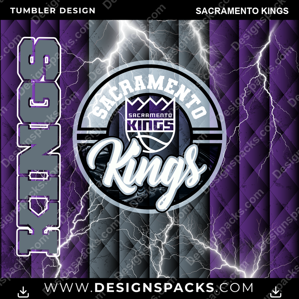 Basketball Diamond Sacramento Kings Tumbler Digital Wrap Design