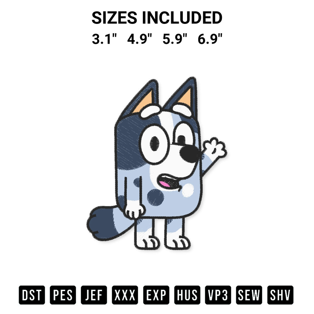 Looking for the perfect pattern? Download the Muffin Heeler Embroidery Design embroidery design today at Designspacks.com. Crisp, clean stitching guaranteed. Available sizes: 3.1", 4.9", 5.9", 6.9".