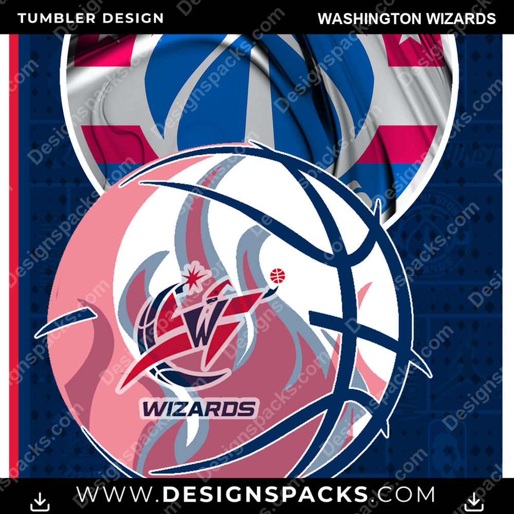 Basketball Posters Washington Wizards Tumbler Digital Wrap Design