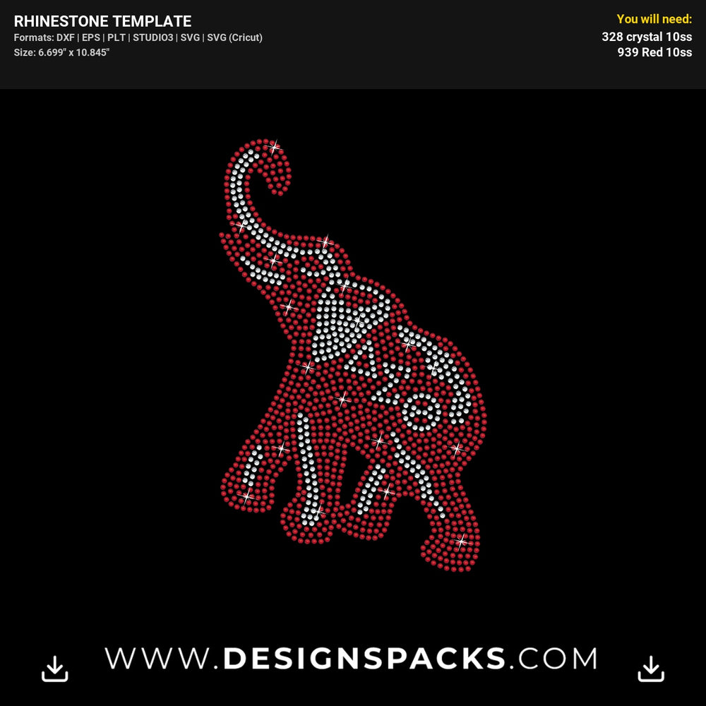 Elephant Delta Sigma Theta Rhinestone Digital Template