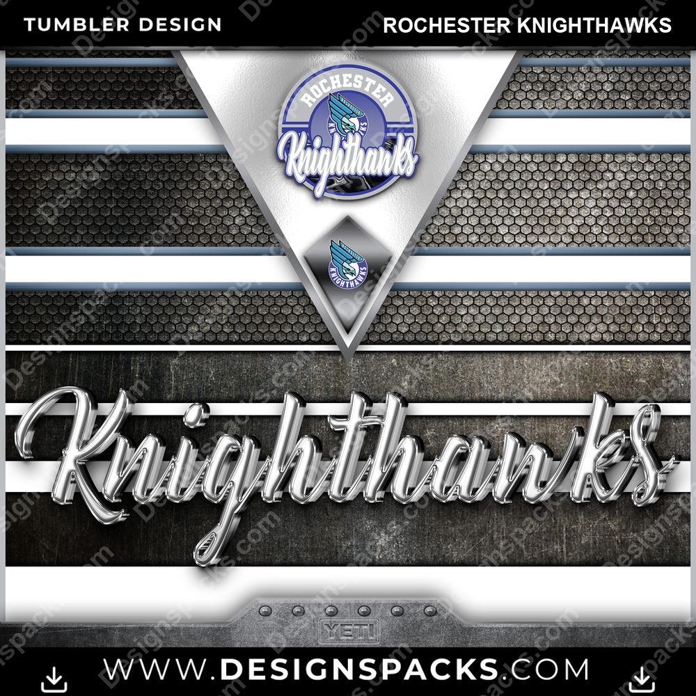 Lacrosse YETI Rochester Knighthawks Tumbler Digital Wrap Design