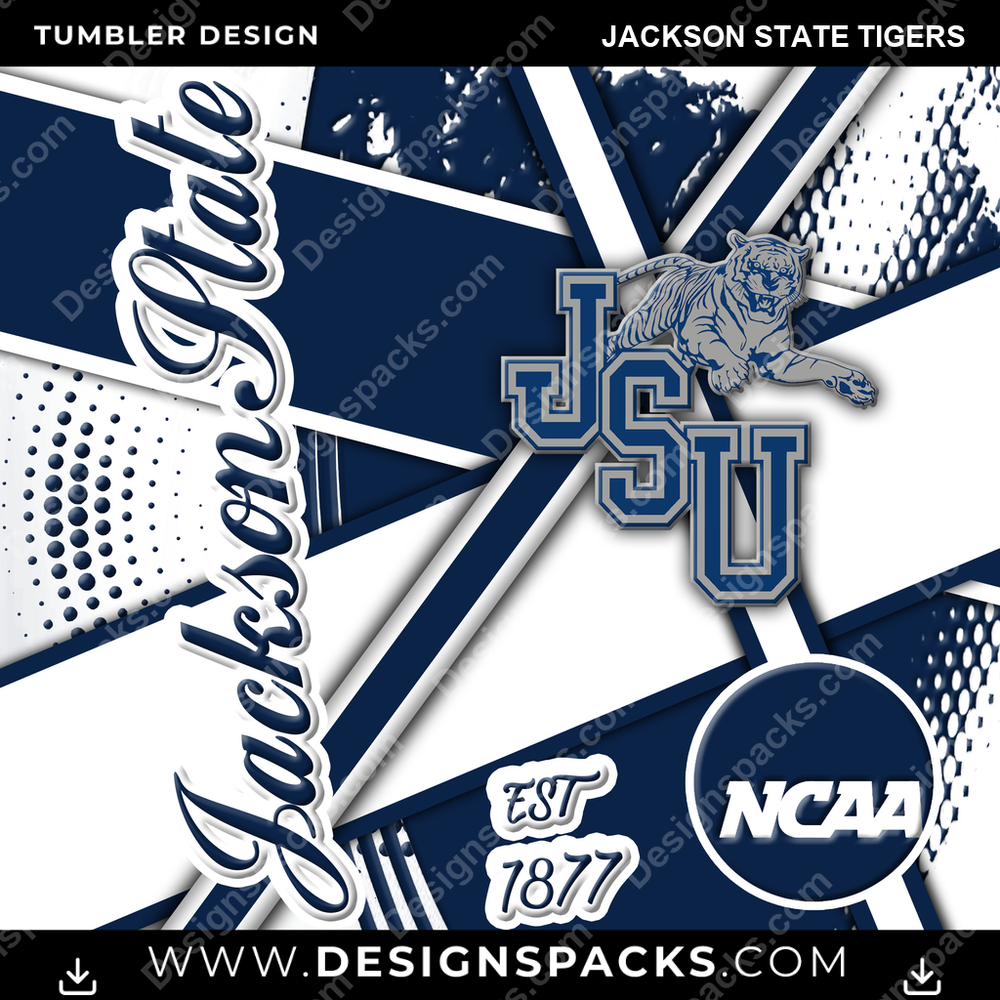 College Sport Team Sport Jackson State Tigers NCAA College Sport Tumbler Digital Wrap Design Download