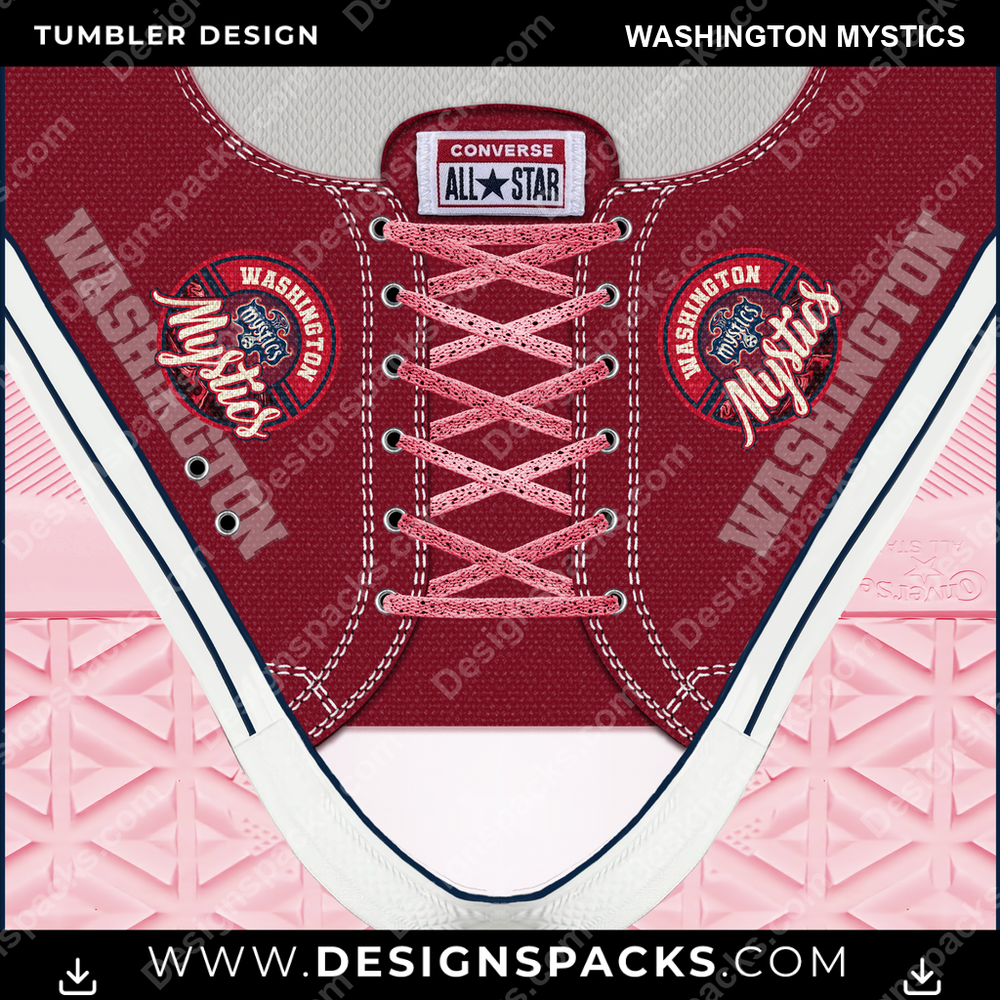 Basketball Converse Washington Mystics Tumbler Digital Wrap Design