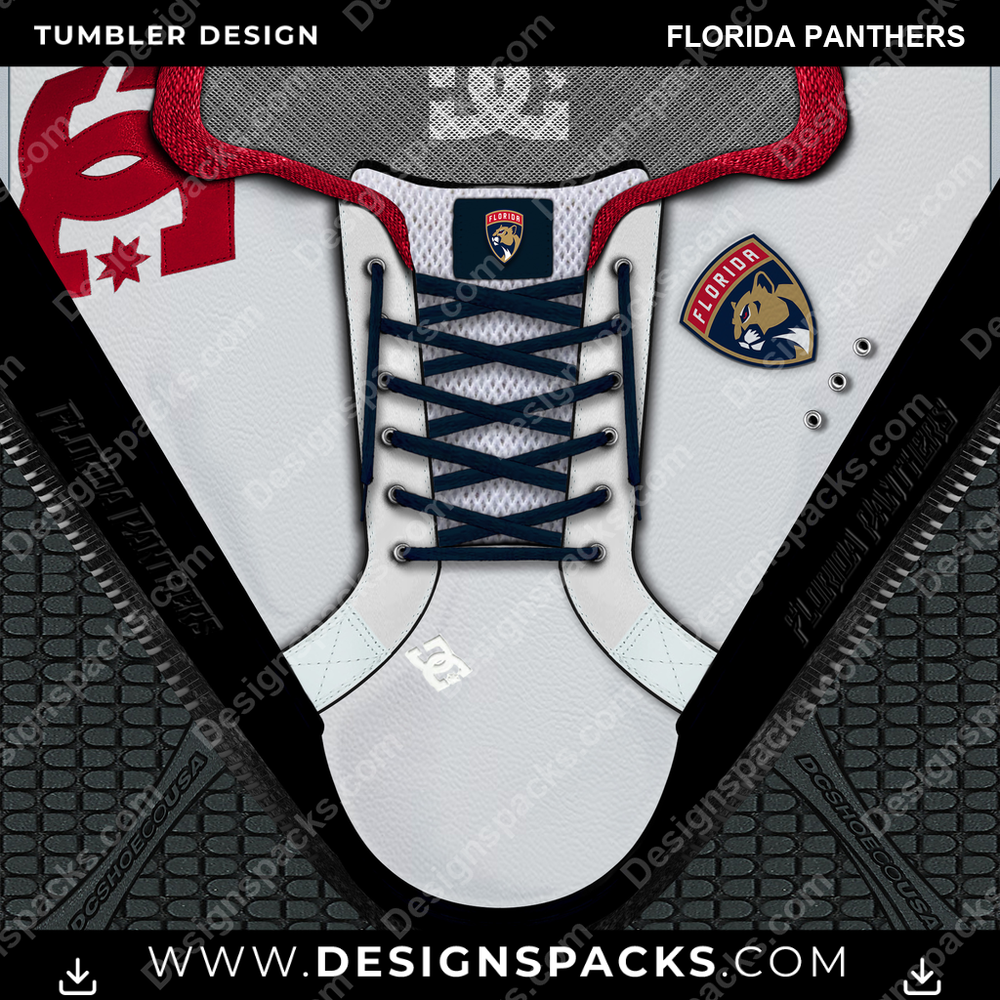 Ice Hockey DC Sneaker Florida Panthers Tumbler Digital Wrap Design