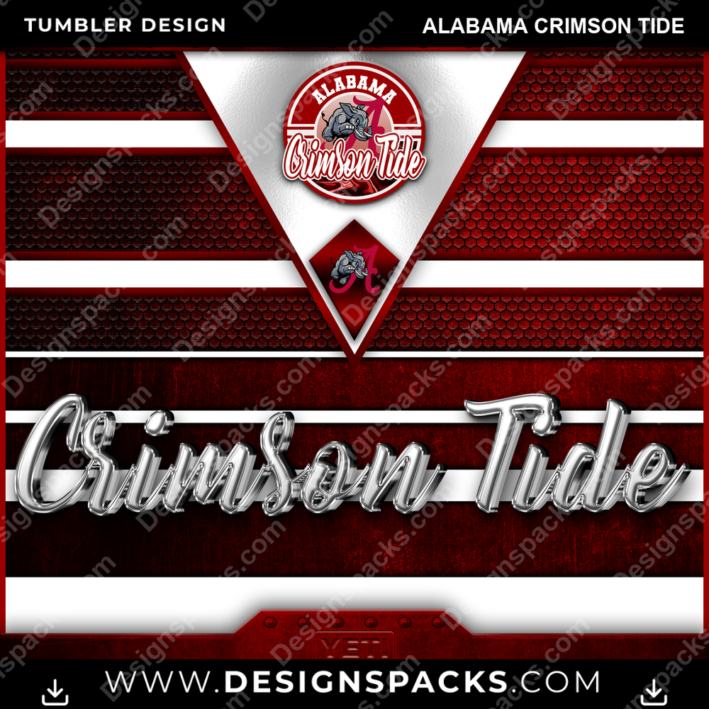 College Sport YETI Alabama Crimson Tide Tumbler Digital Wrap Design