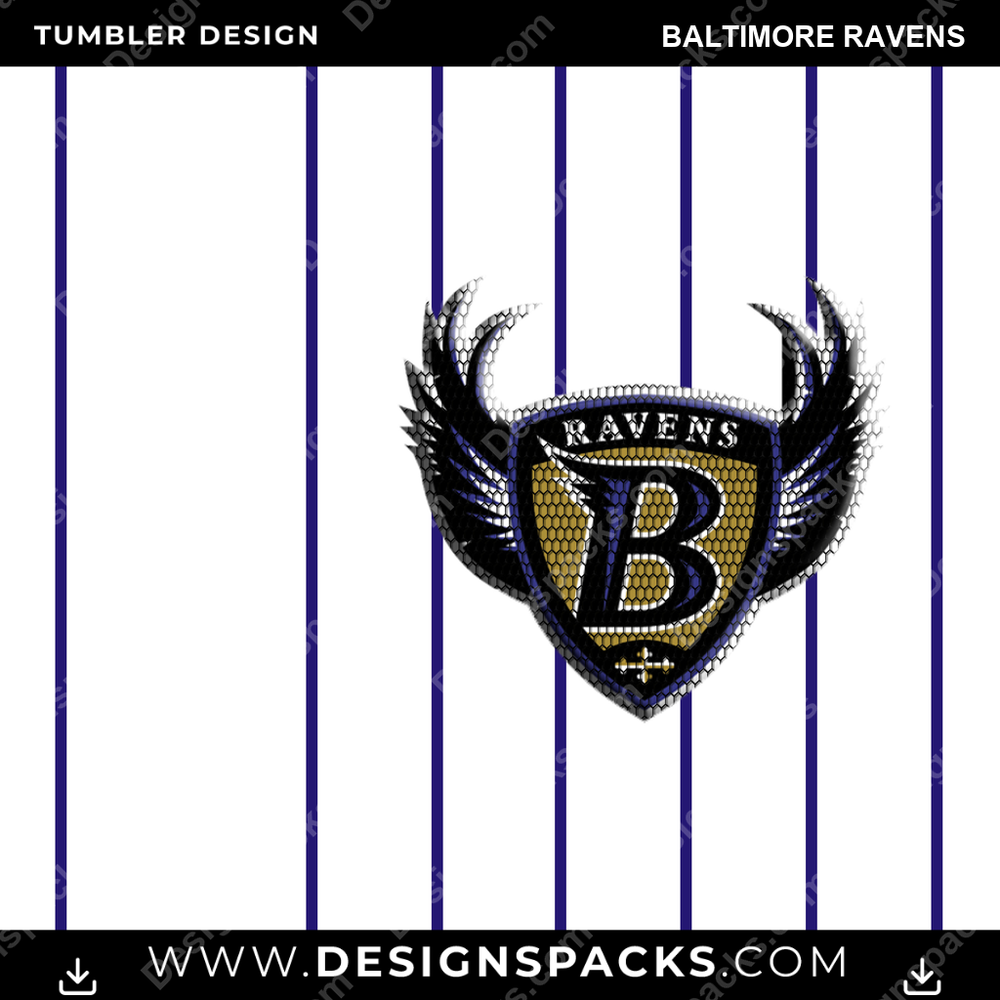Football Honeycomb Logo Baltimore Ravens Tumbler Digital Wrap Design