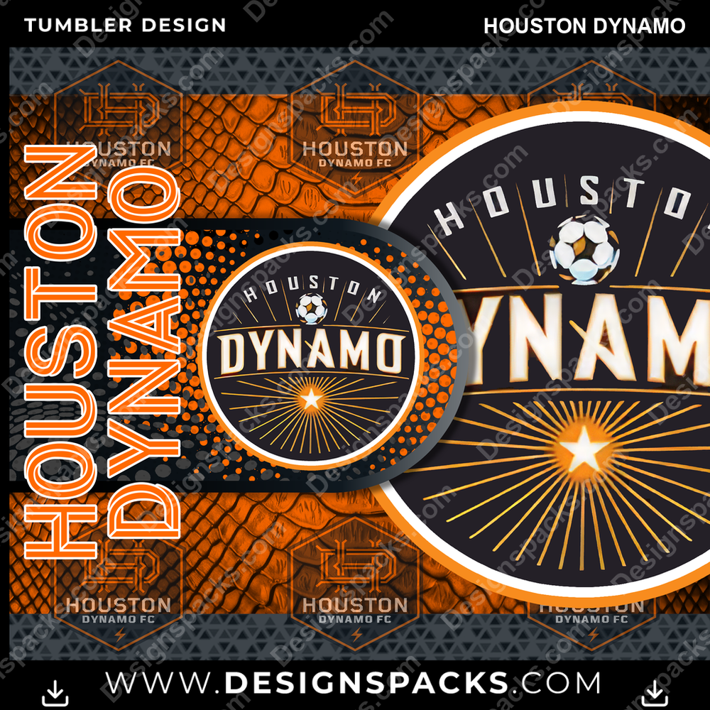 Soccer Hyper Houston Dynamo Tumbler Digital Wrap Design