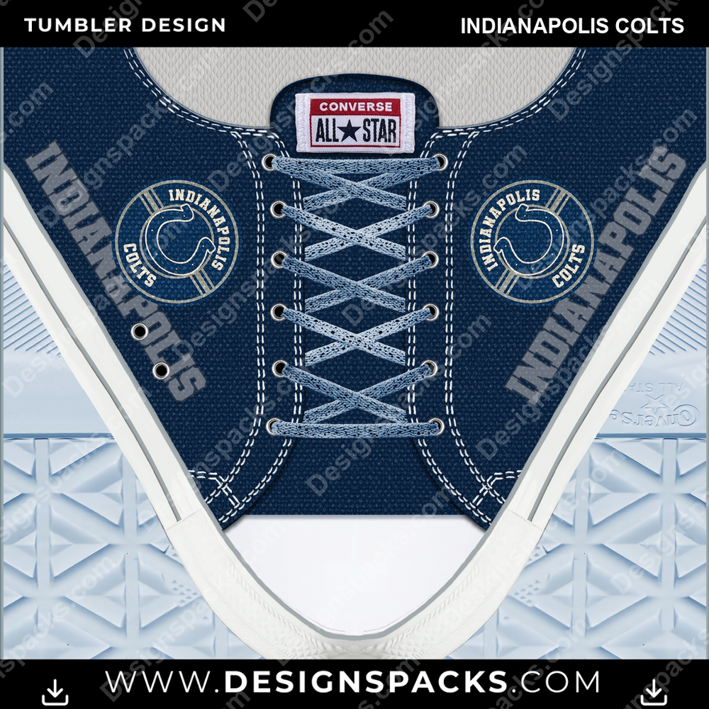 Football Converse Indianapolis Colts Tumbler Digital Wrap Design