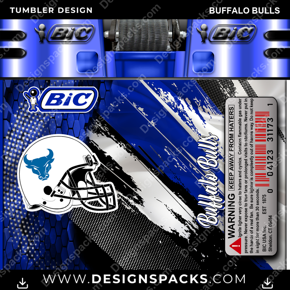College Sport BIC Lighter Buffalo Bulls Tumbler Digital Wrap Design