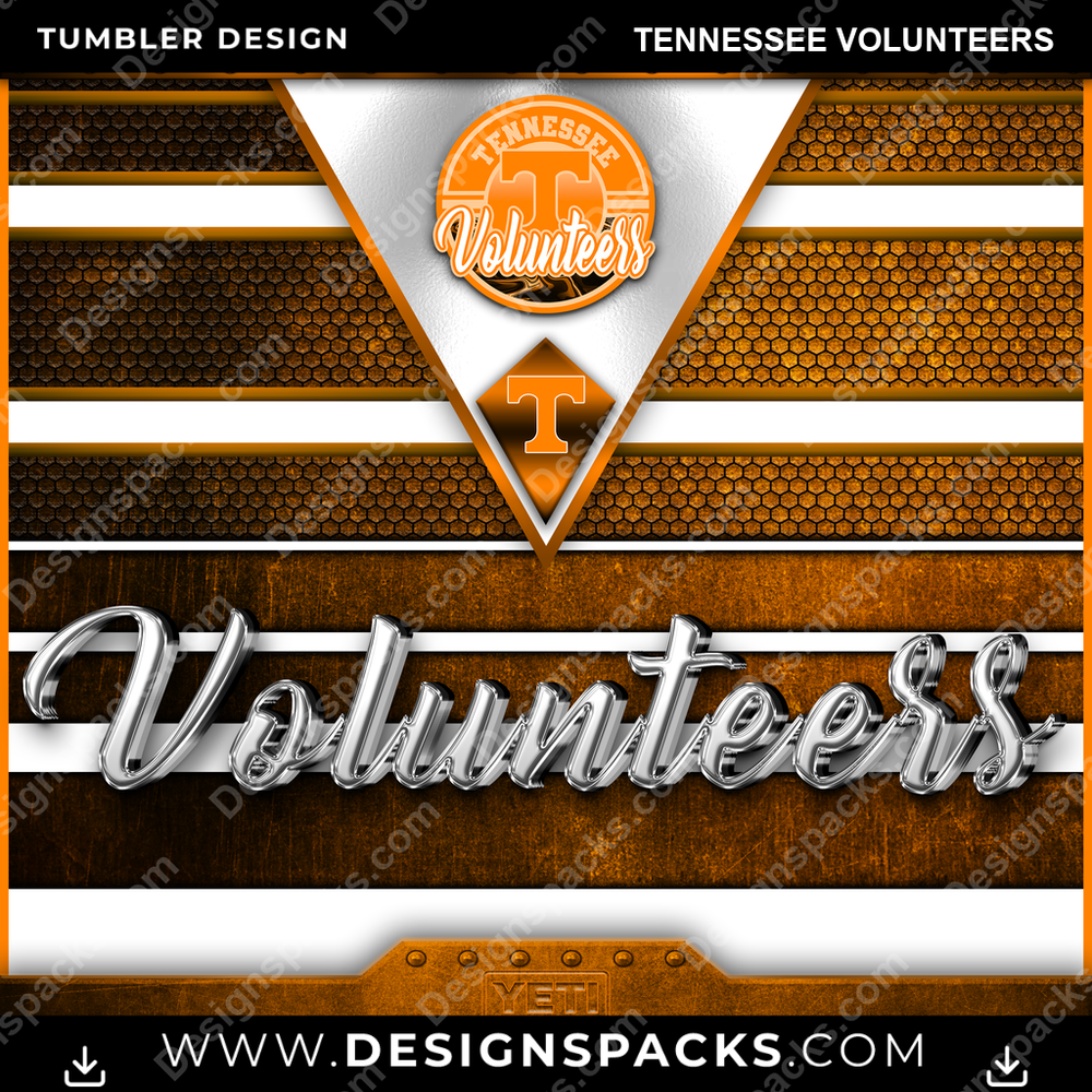 College Sport YETI Tennessee Volunteers Tumbler Digital Wrap Design