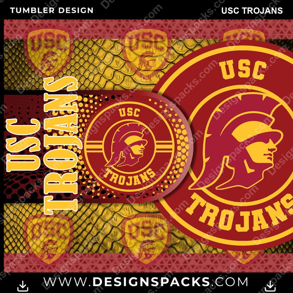 College Sport Hyper USC Trojans Tumbler Digital Wrap Design