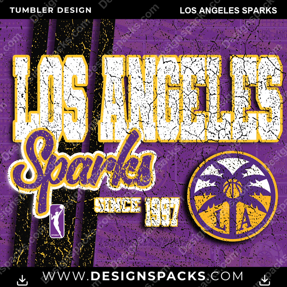 Basketball Grunge Los Angeles Sparks NBA Basketball Tumbler Digital Wrap Design Download
