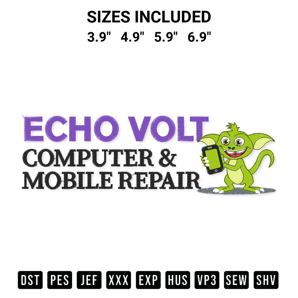 Download the Echo Volt Embroidery Design machine embroidery design exclusively at Designspacks.com. Premium digitized pattern for apparel and DIY crafts. Available sizes: 3.9", 4.9", 5.9", 6.9".