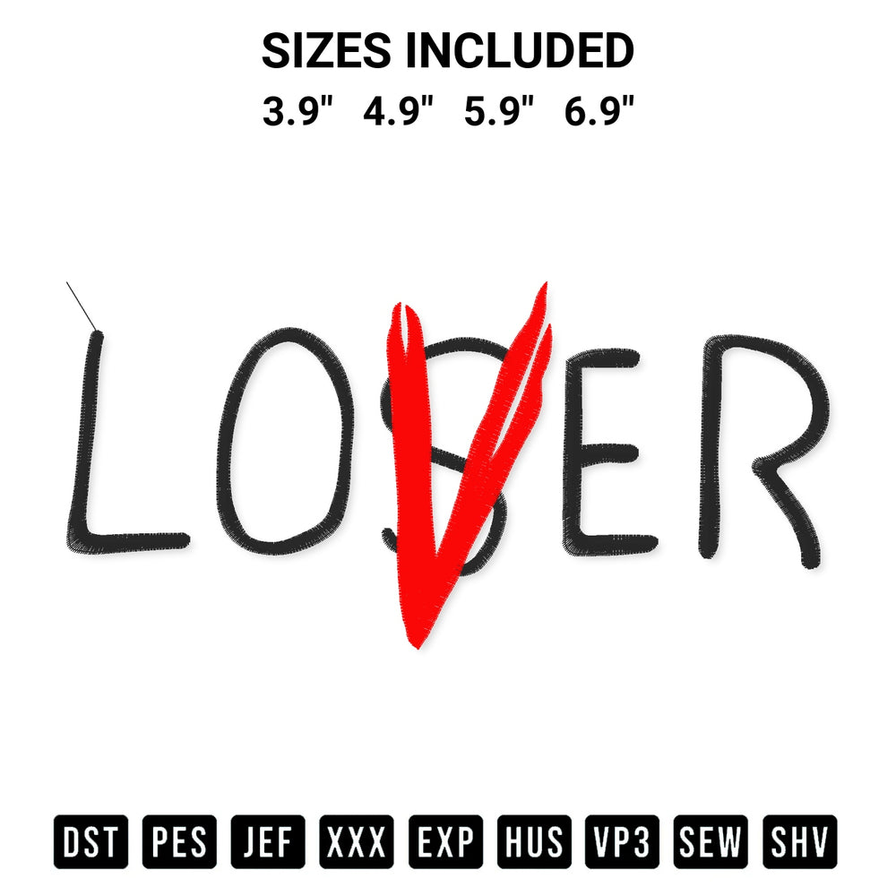 Shop the Lover Not Loser Embroidery Design machine embroidery pattern at Designspacks.com. Beautifully digitized for flawless stitching on any fabric. Available sizes: 3.9", 4.9", 5.9", 6.9".