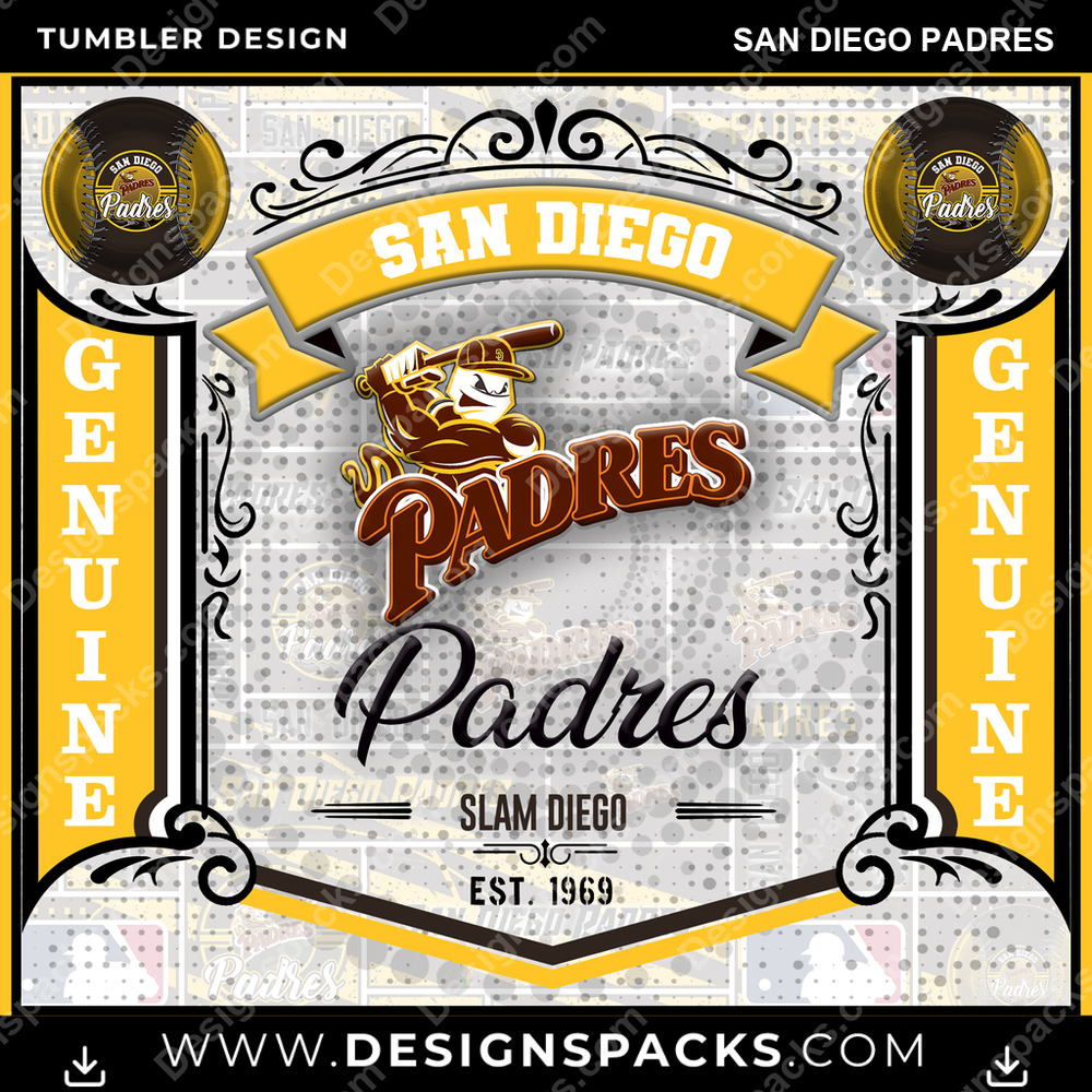 Baseball Bud San Diego Padres Tumbler Digital Wrap Design