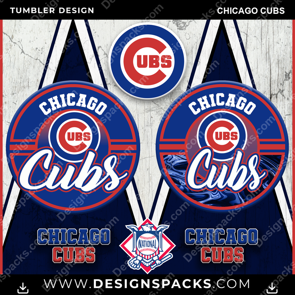 Baseball Sports Chicago Cubs Tumbler Digital Wrap Design
