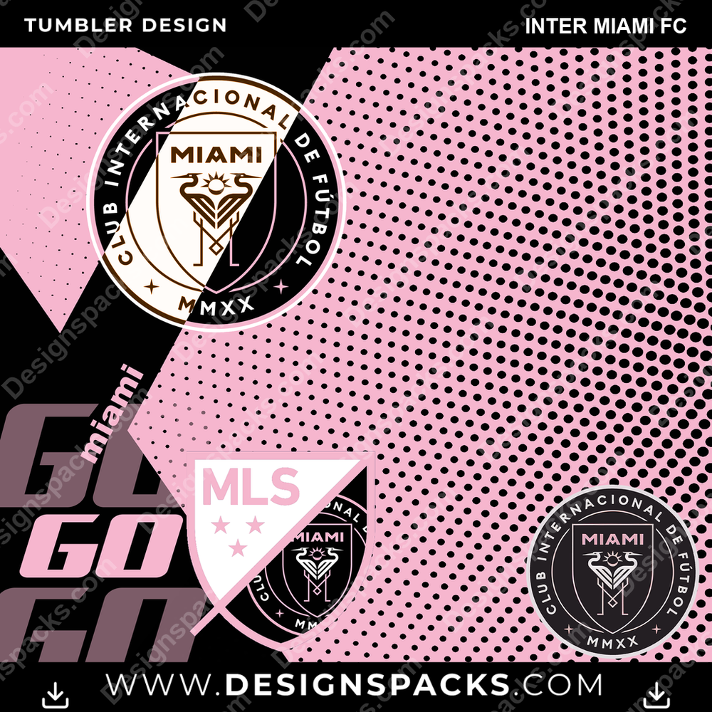 US Soccer GO Inter Miami FC Tumbler Digital Wrap Design