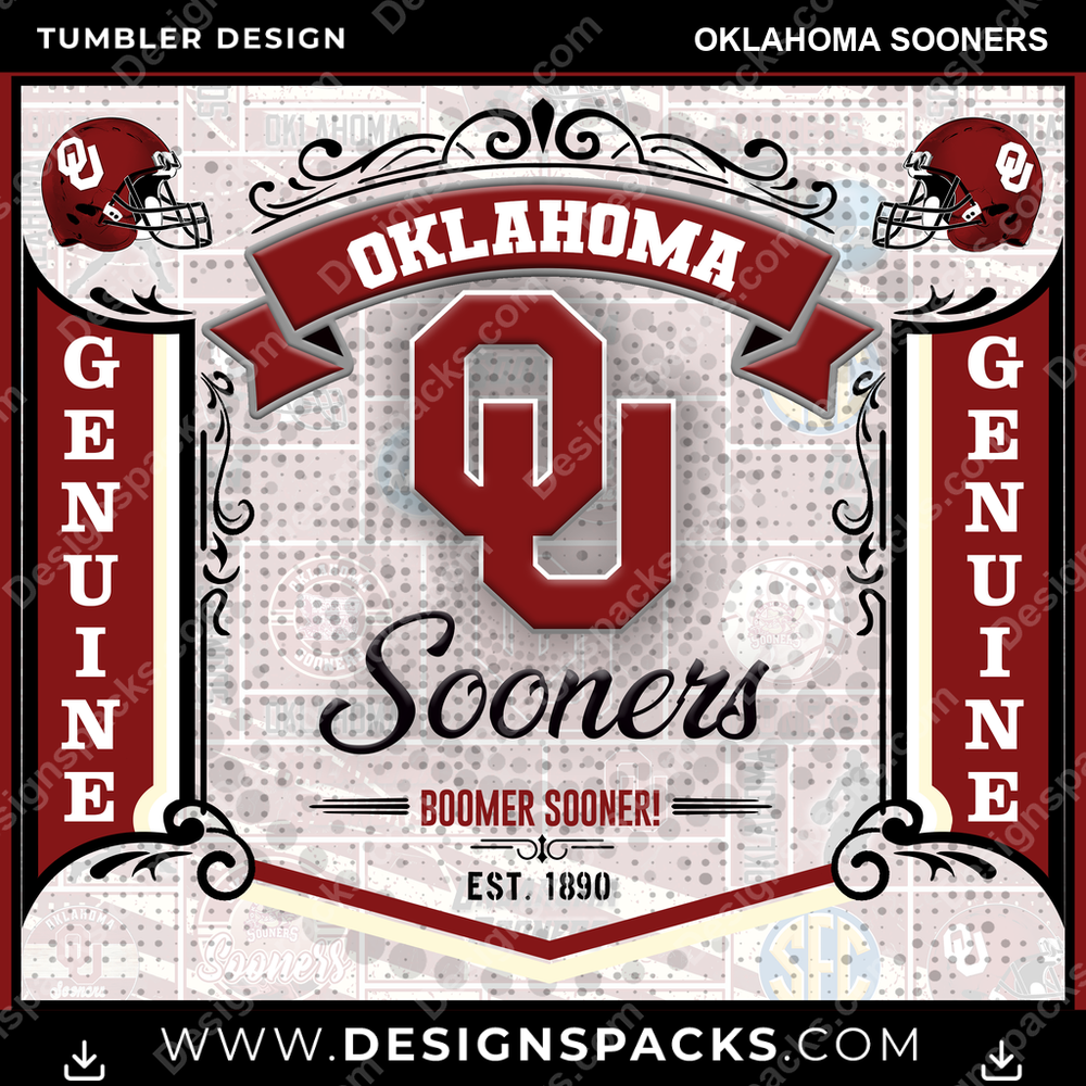 College Sport Bud Oklahoma Sooners NCAA College Sport Tumbler Digital Wrap Design Download