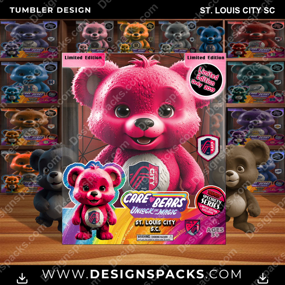 Soccer Care Bear Box St. Louis City SC MLS Soccer Tumbler Digital Wrap Design Download