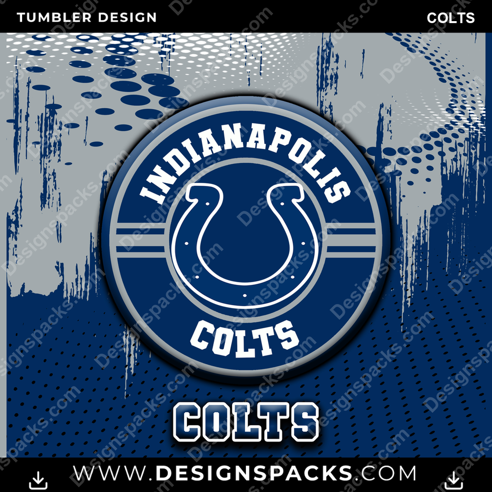 Football Dot Logo Colts Tumbler Digital Wrap Design