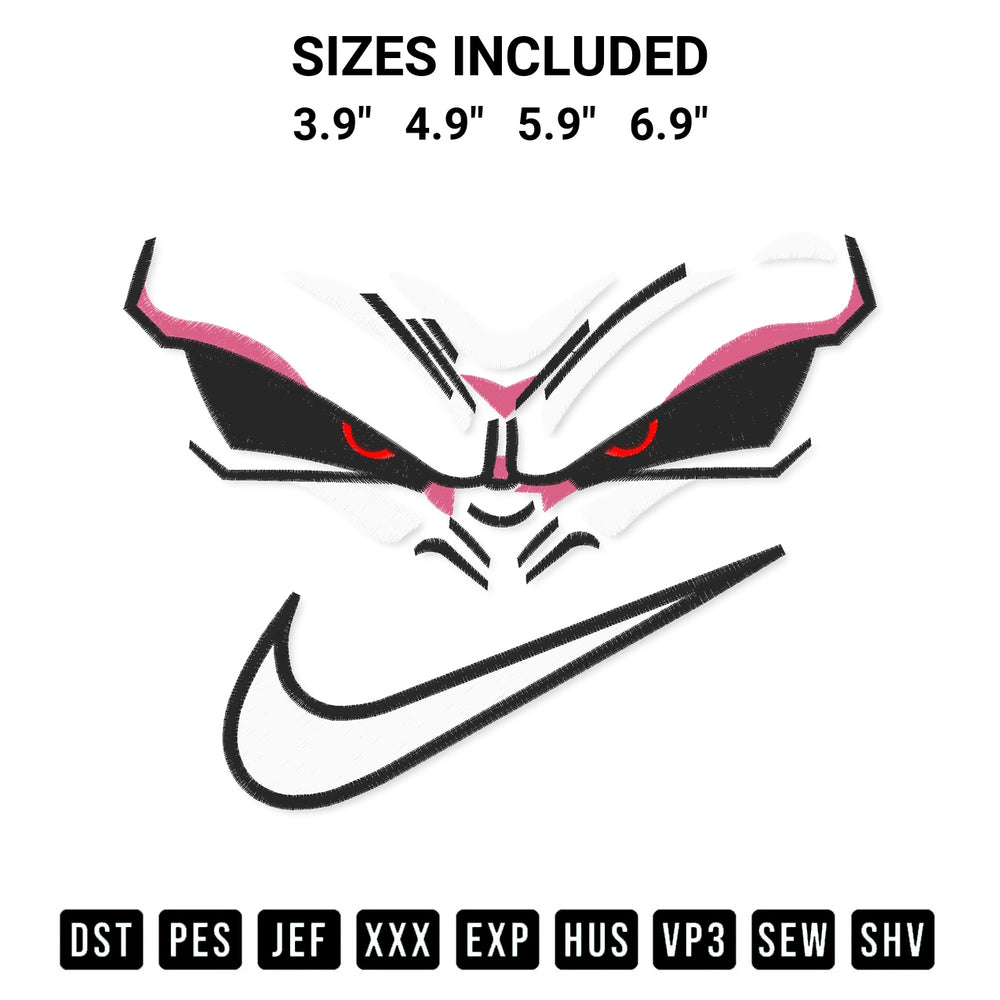 Create amazing crafts with the Swoosh Majin Buu Face Embroidery Design embroidery file. High-quality digital download from Designspacks.com, perfect for beginners and pros. Available sizes: 3.9", 4.9", 5.9", 6.9".