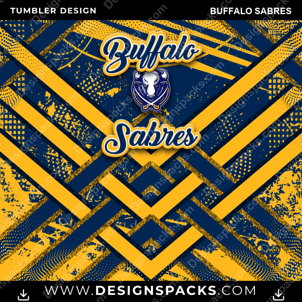 Ice Hockey Glitter Stripe Buffalo Sabres NHL Hockey Tumbler Digital Wrap Design Download