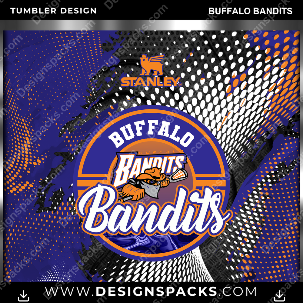 Lacrosse Stanley Buffalo Bandits Tumbler Digital Wrap Design