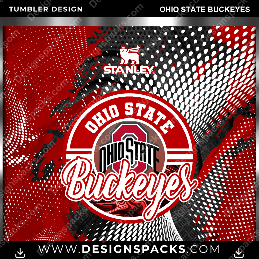 College Sport Stanley Ohio State Buckeyes Tumbler Digital Wrap Design
