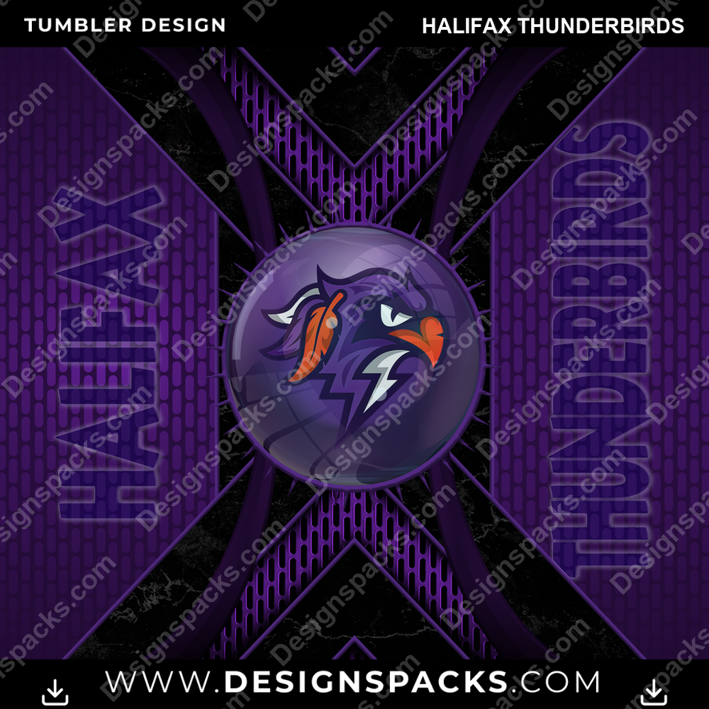 Lacrosse Metal Grating Halifax Thunderbirds Tumbler Digital Wrap Design