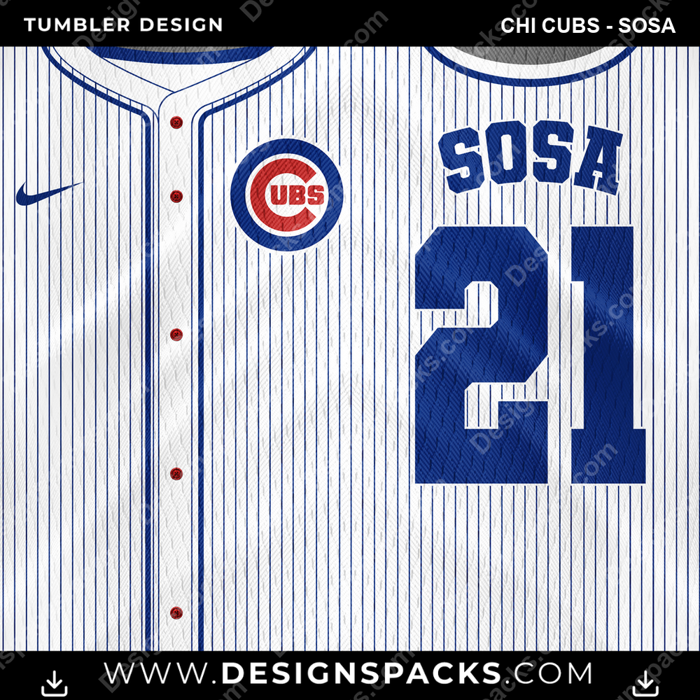 Baseball Jersey Chi Cubs - Sosa Tumbler Digital Wrap Design