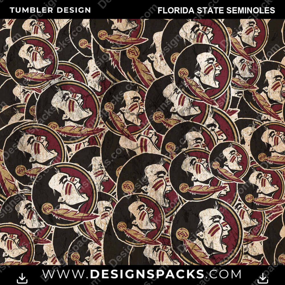 College Sport Logo BG Florida State Seminoles NCAA College Sport Tumbler Digital Wrap Design Download