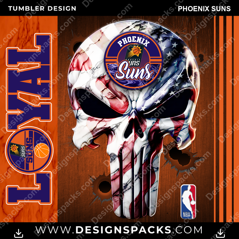 Basketball Loyal Phoenix Suns Tumbler Digital Wrap Design