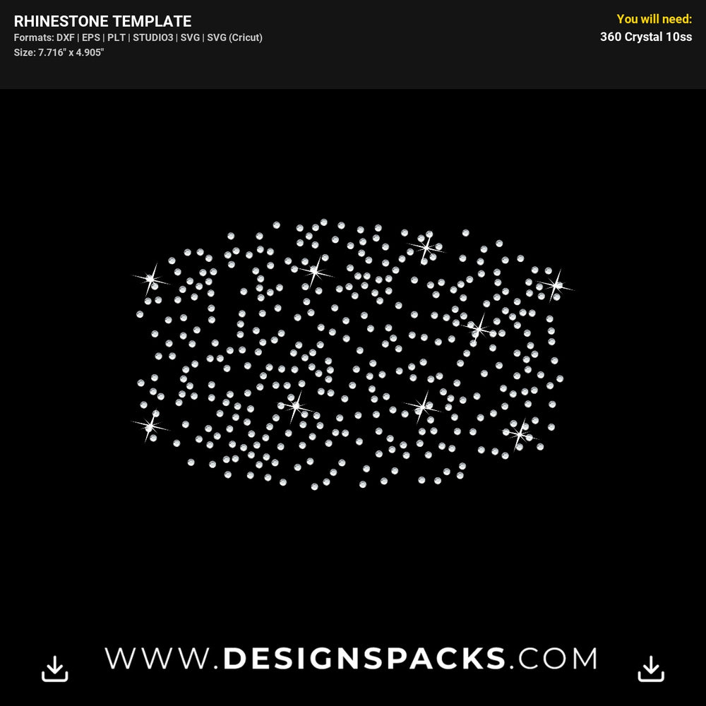 Stones Sprayed Face Mask Rhinestone Digital Template