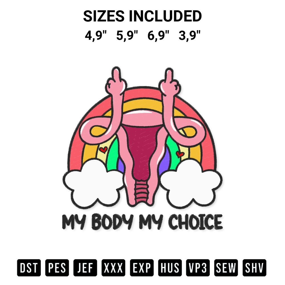 Looking for the perfect pattern? Download the My Body My Choice Uterus Logo Embroidery Design embroidery design today at Designspacks.com. Crisp, clean stitching guaranteed. Available sizes: 4,9", 5,9", 6,9", 3,9".