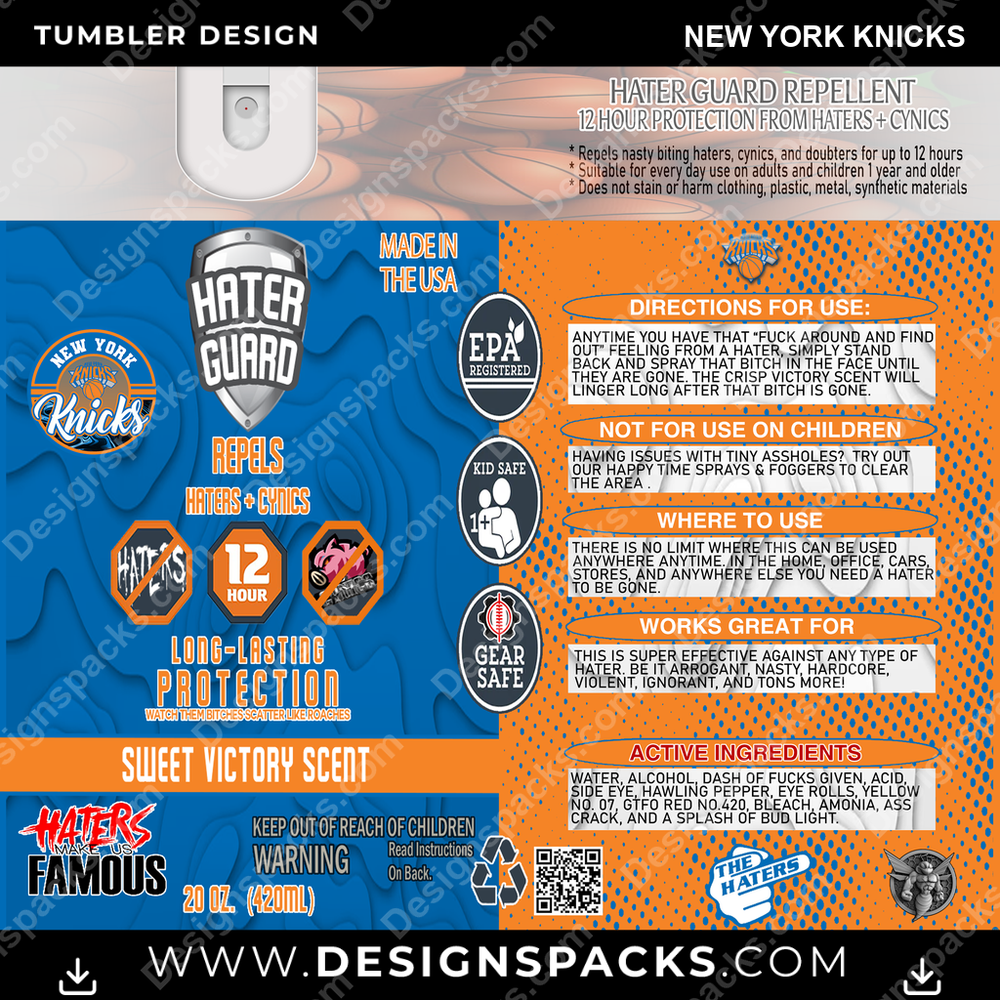 Basketball Hater Guard New York Knicks NBA Basketball Tumbler Digital Wrap Design Download