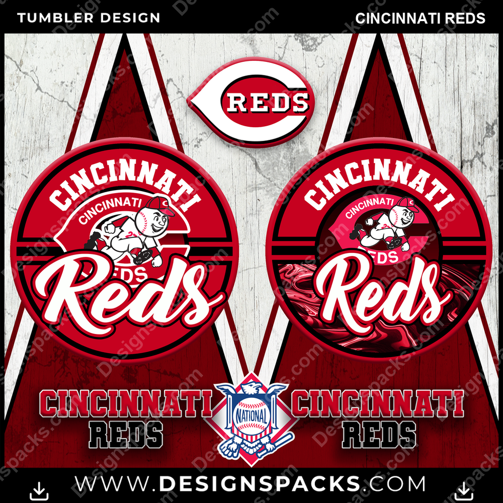 Baseball Sports Cincinnati Reds Tumbler Digital Wrap Design