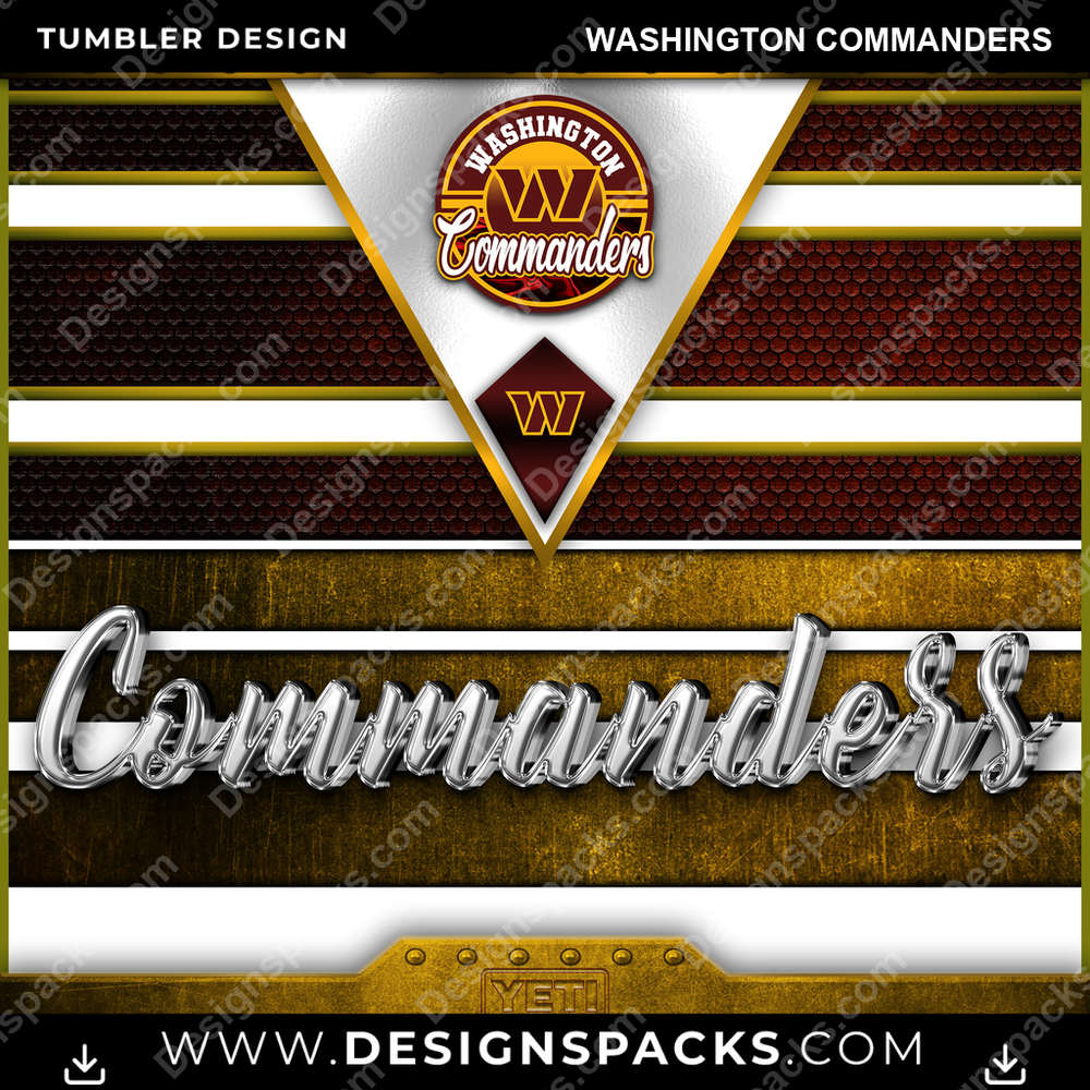 Football YETI Washington Commanders Tumbler Digital Wrap Design