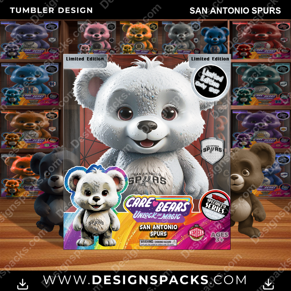 Basketball Care Bear Box San Antonio Spurs NBA Basketball Tumbler Digital Wrap Design Download
